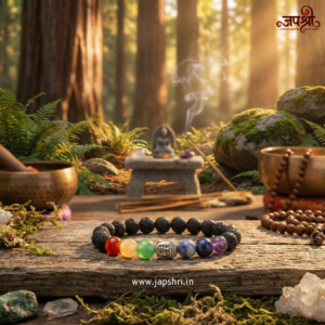 7 Chakra Lava Stone Healing Bracelet with Buddha Charm