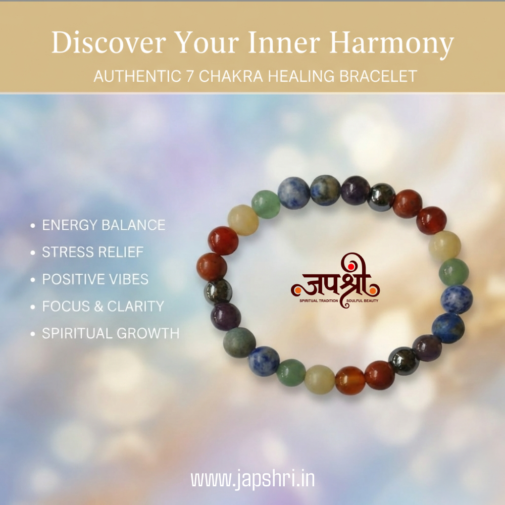Authentic 7 Chakra Natural Stone Healing Bracelet