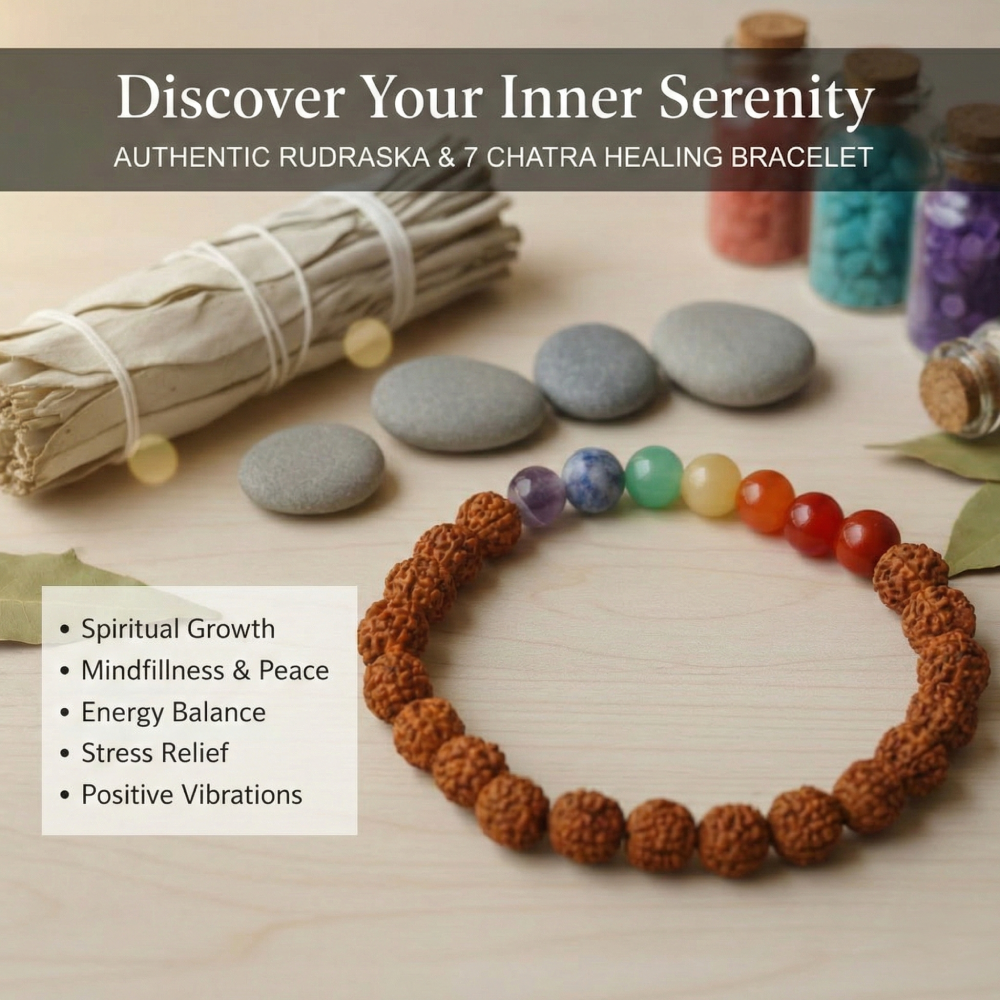 7 Chakra Rudraksha Bracelet