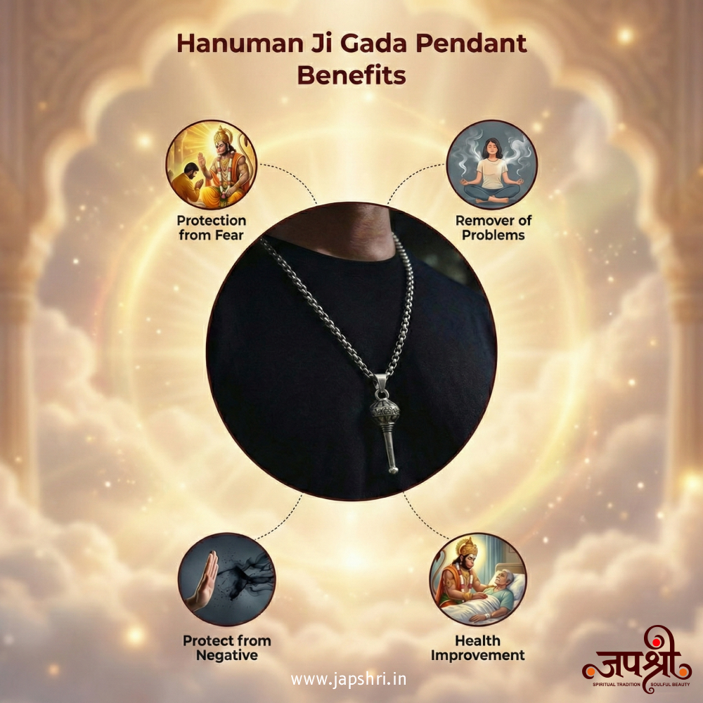 Hanuman Gada Pendant with "Jai Shree Ram" Stainless Steel Spiritual Necklace