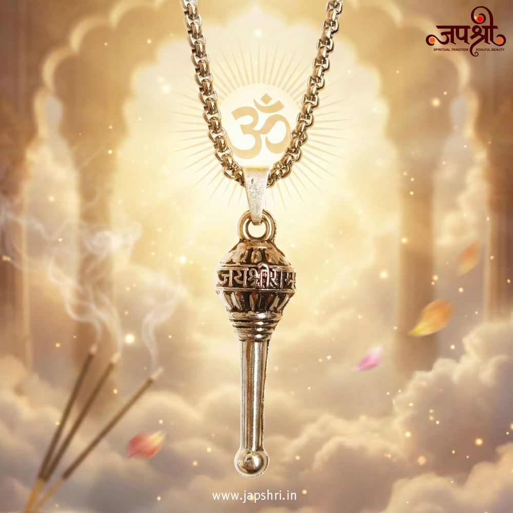 Hanuman Gada Pendant with "Jai Shree Ram" Stainless Steel Spiritual Necklace