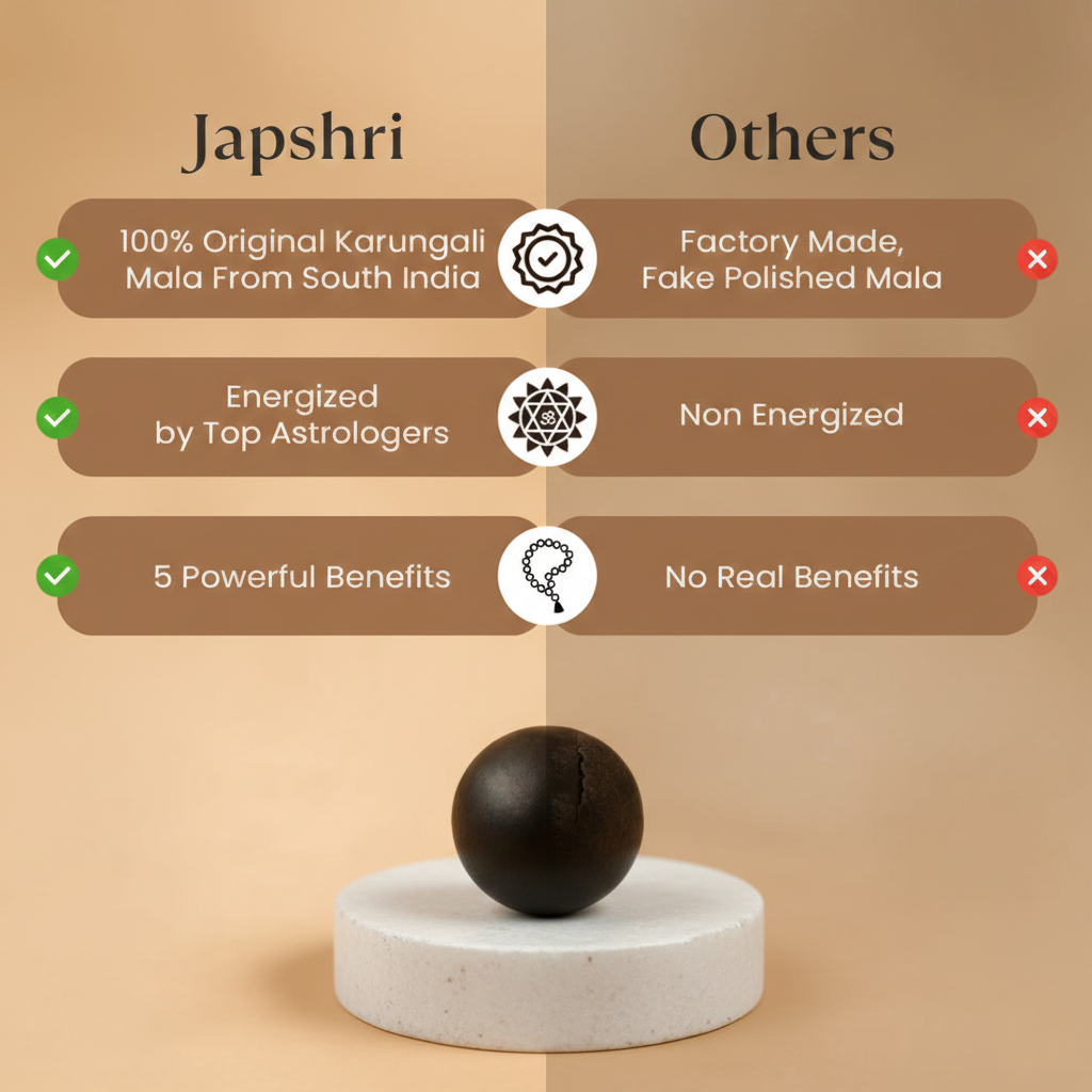 Karungali Mala 8mm 108+1 Authentic Ebony Wood Beads (Govt. Certified)