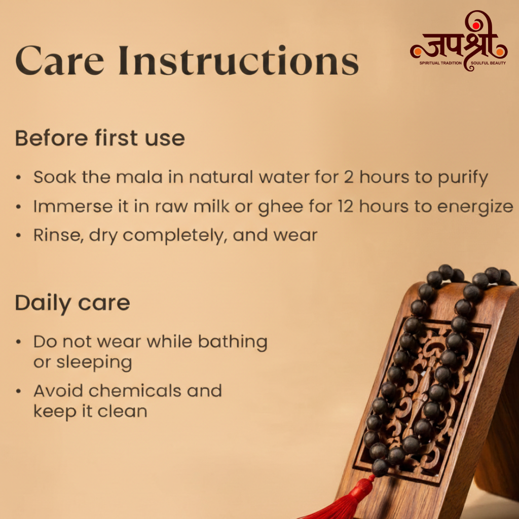 Karungali Mala 8mm 108+1 Authentic Ebony Wood Beads (Govt. Certified)