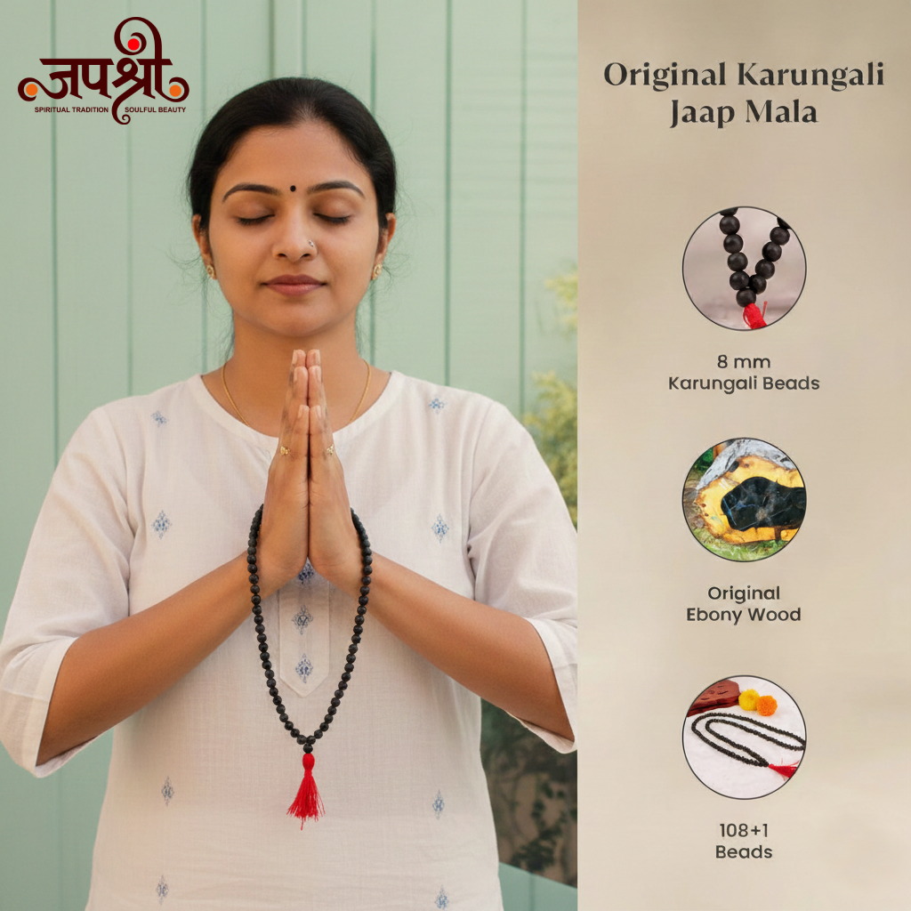 Karungali Mala 8mm 108+1 Authentic Ebony Wood Beads (Govt. Certified)