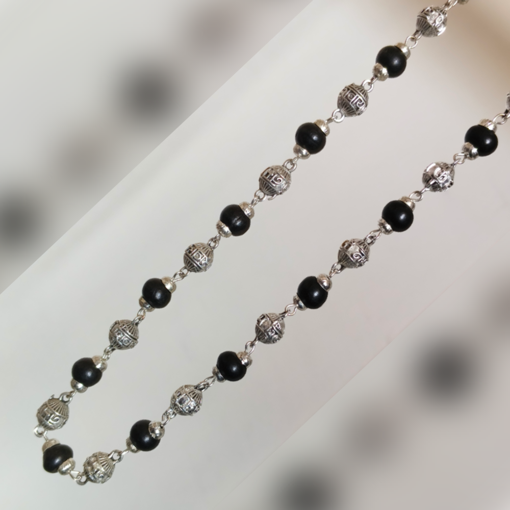 Om Nam Shivay Silver Cap Mala