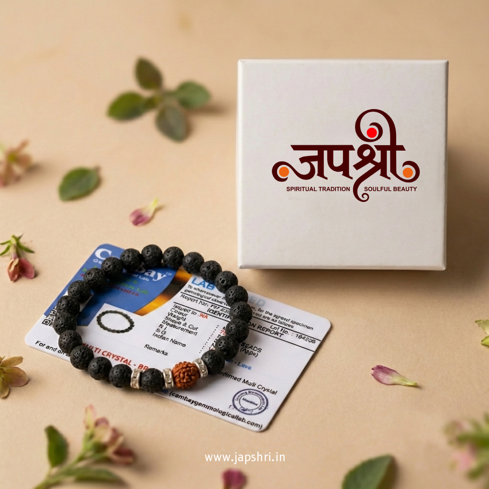 Divine Rudraksha Bracelet With Lava Stone