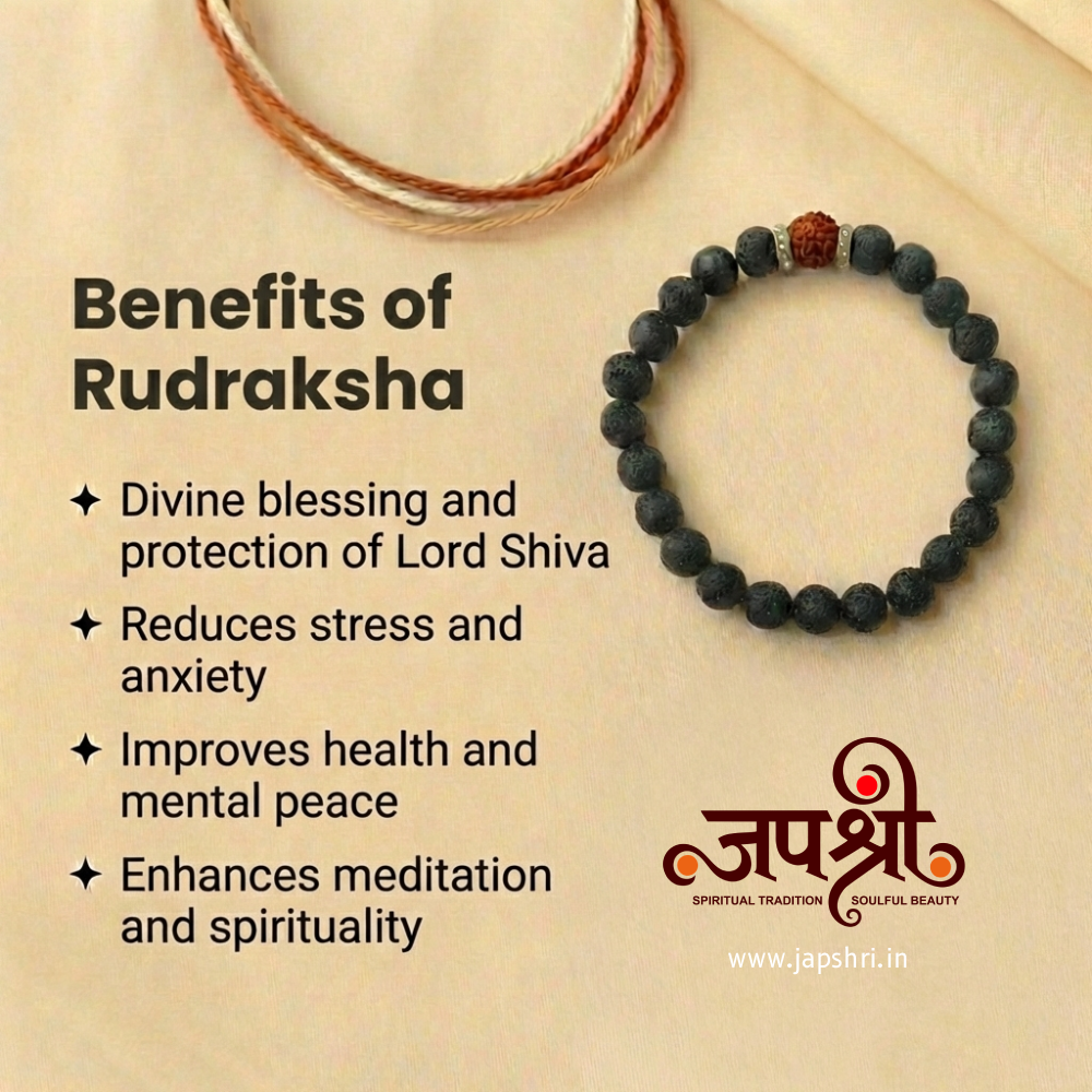 Divine Rudraksha Bracelet With Lava Stone