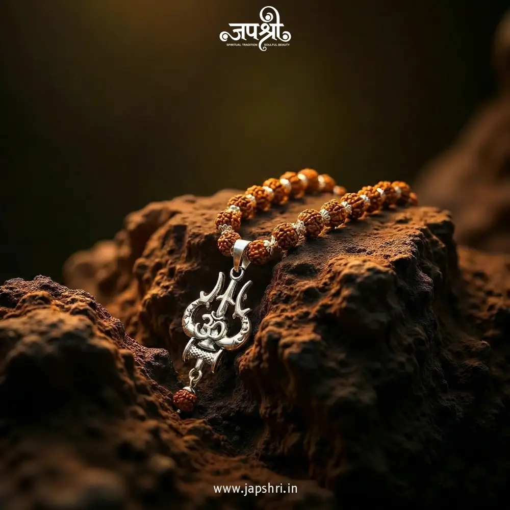 Mahadev Trishul Pendant with Panchmukhi Rudraksh Mala