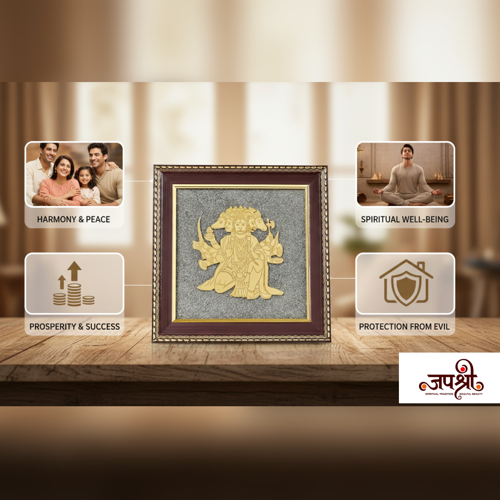 Panchamukhi Hanuman Raw Pyrite Frame