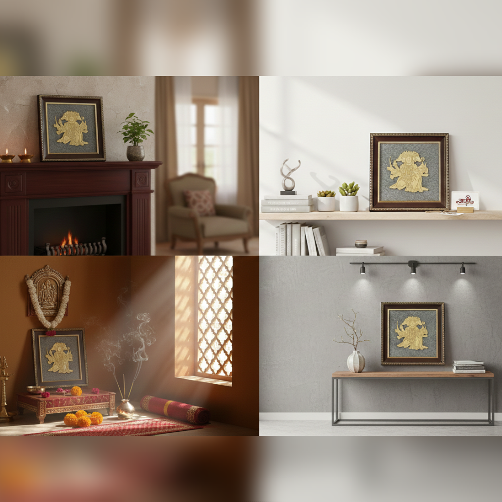 Panchamukhi Hanuman Raw Pyrite Frame