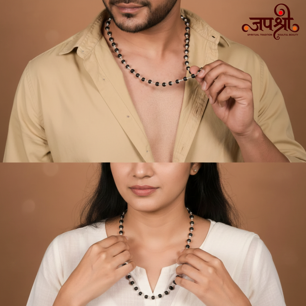 Silver Capped Karungali Mala